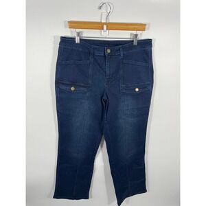 Belle by Kim Gravel Jeans Womens 14 Blue TripleLuxe Straight Leg Stretch Denim